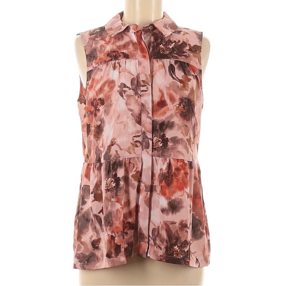 Floral Buttoned Blouse with Mandarin Collar - Picture 6 of 8
